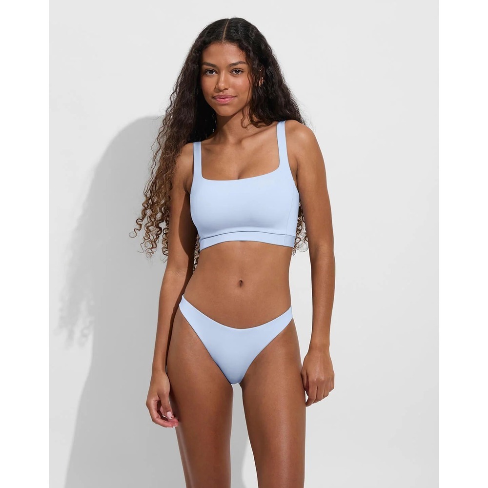 Left On Friday Top Shelf Square Front Swim Top Blue Size Xl New With Tags